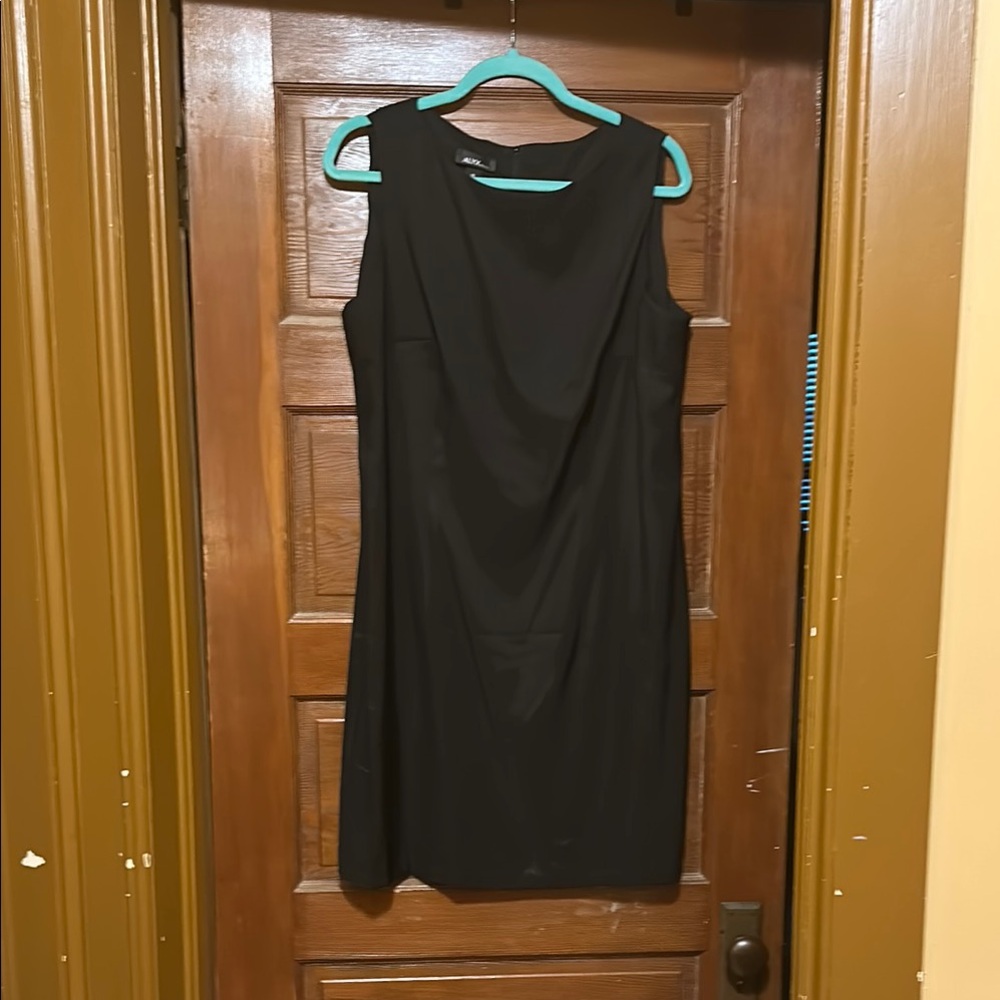 Alyx Black Cowl Neck Sheath Mini Dress